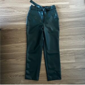 Babaton (Aritzia) Green Leather Pants